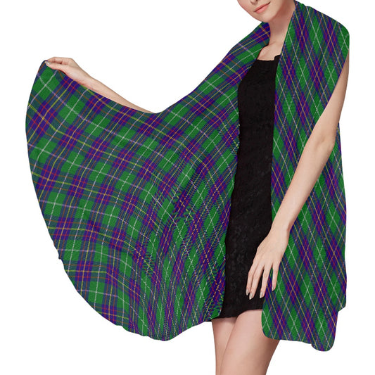 Clan Inglis Tartan Bias Chiffon Scarf