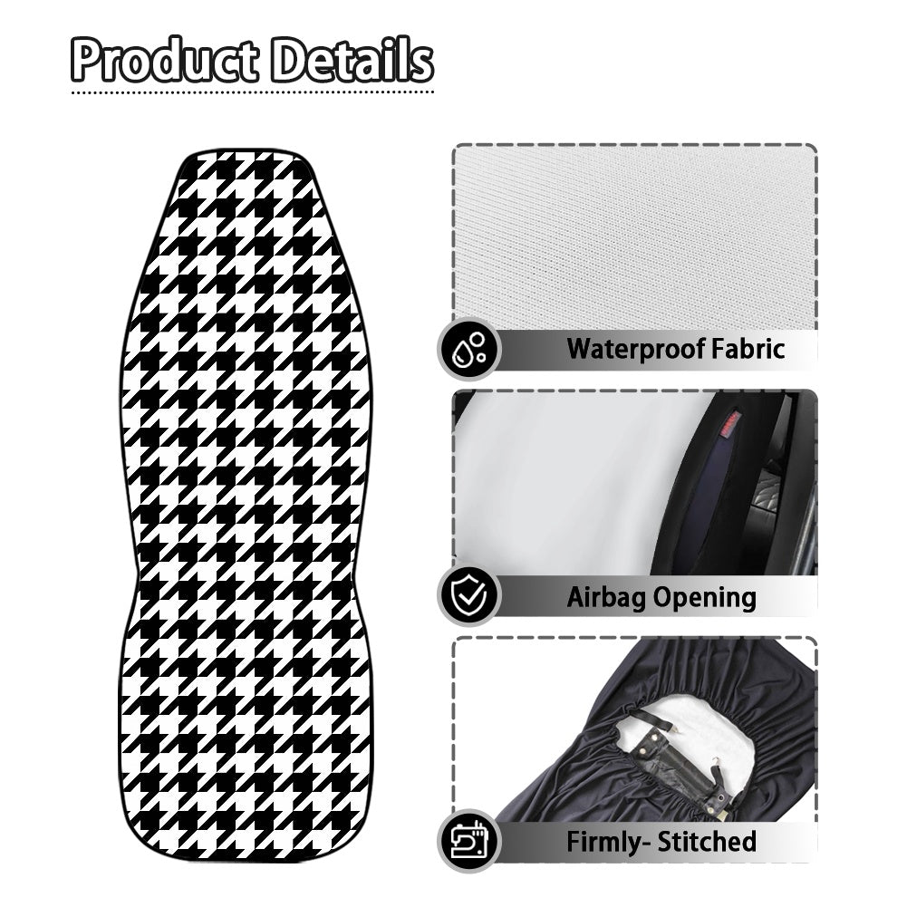 Two Tone Houndstooth Waterproof car front seat cover (with airbag hole)
