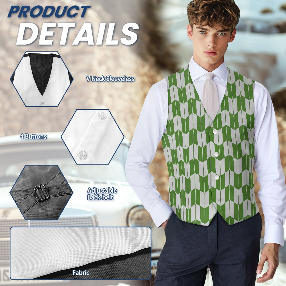 Wagara - Yagasuri Green/Silver Suit vest jacket