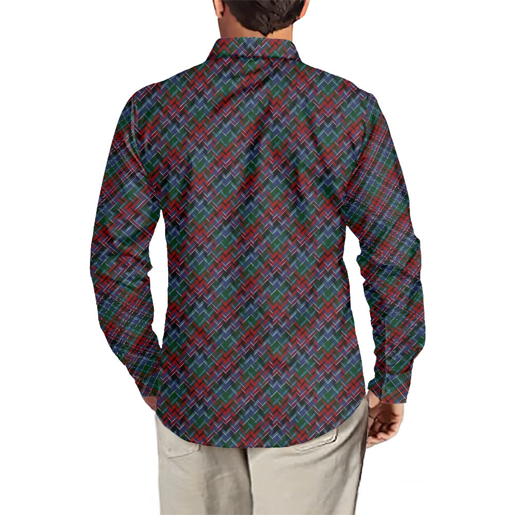Clan Gordon Red Tartan Men's long-sleeved shirt