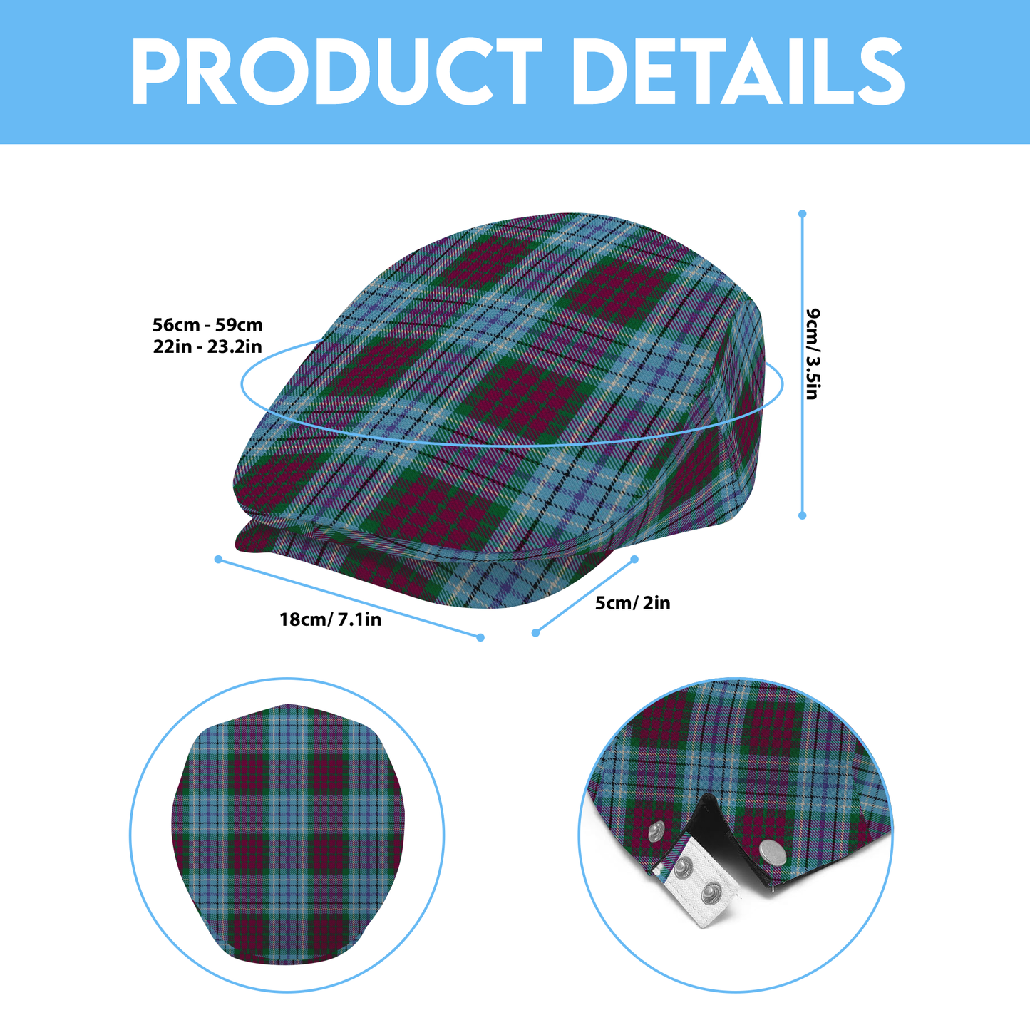Dun Broch Tartan Flat Cap