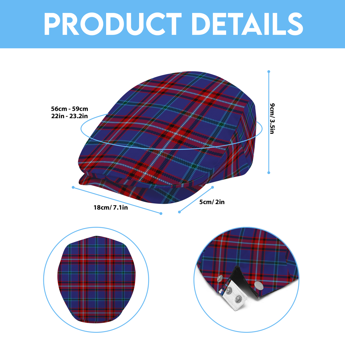 Clan Glenn Tartan Flat Cap