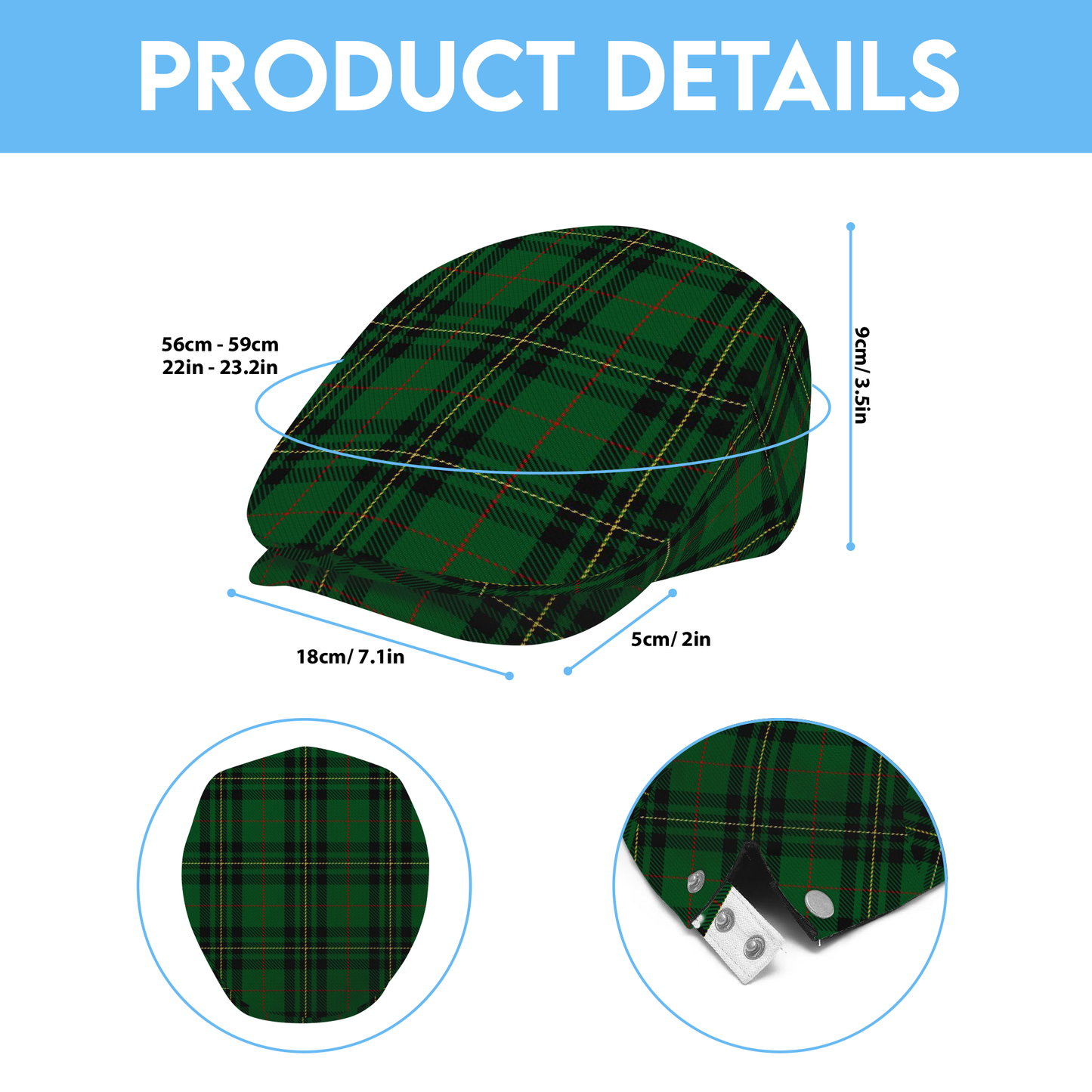 Clan Forbes Tartan Flat Cap