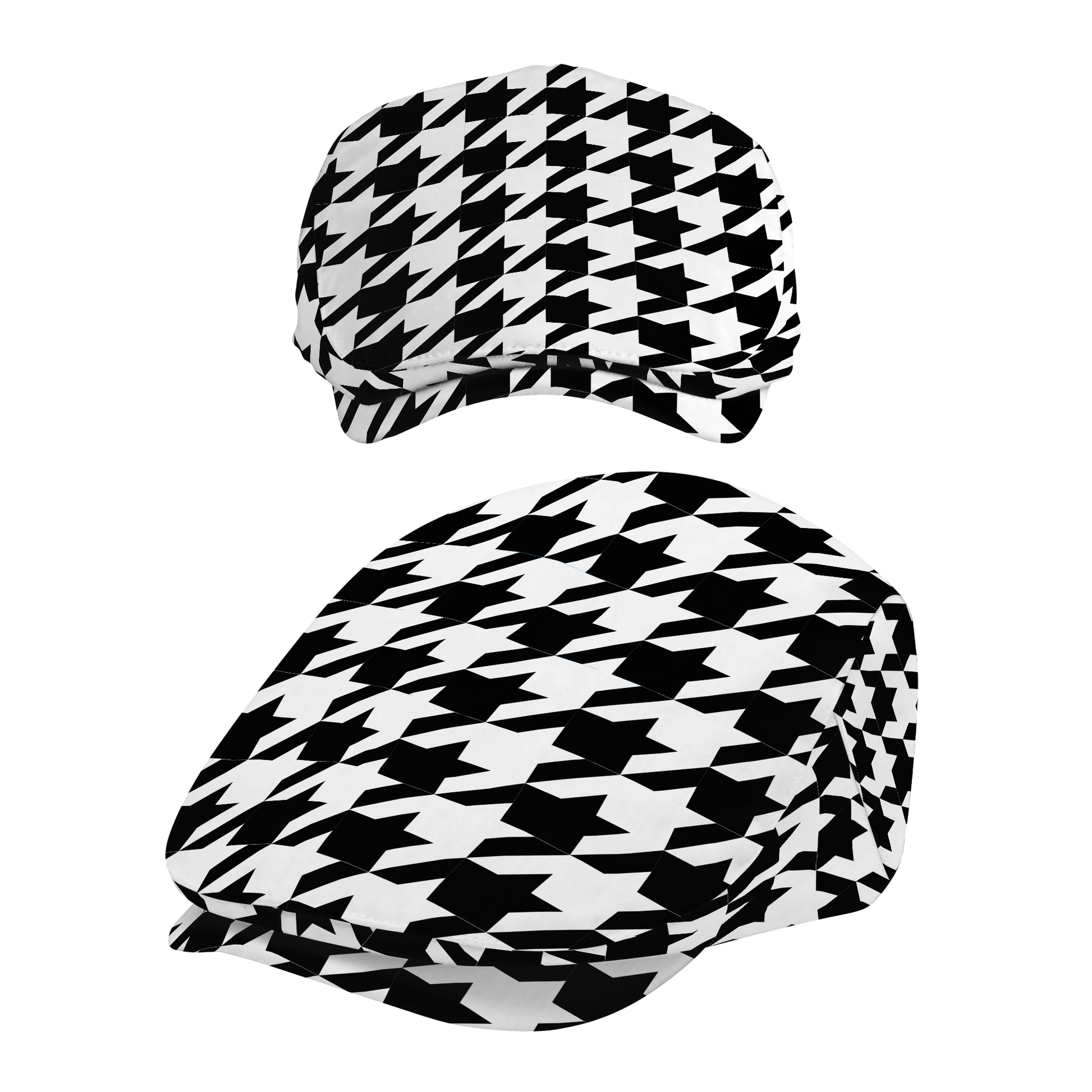 Two Tone Houndstooth (R) Flat Cap