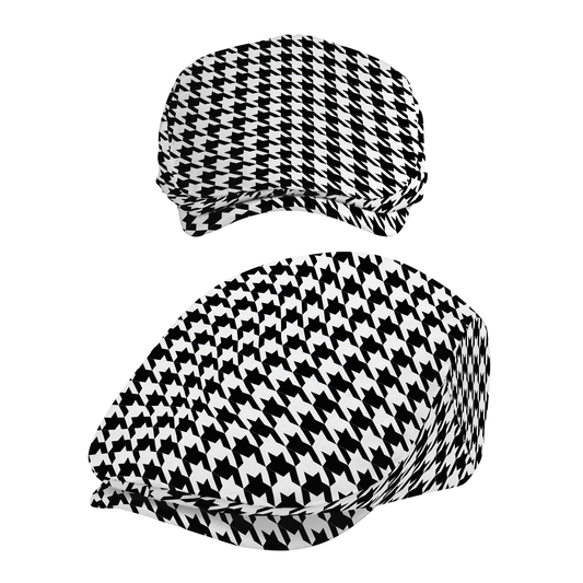 Two Tone Houndstooth (L) Flat Cap
