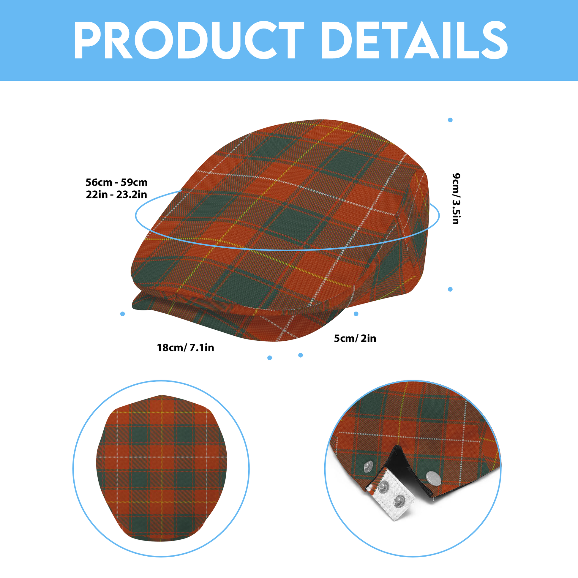 Clan MacPhee Ancient Tartan Flat Cap