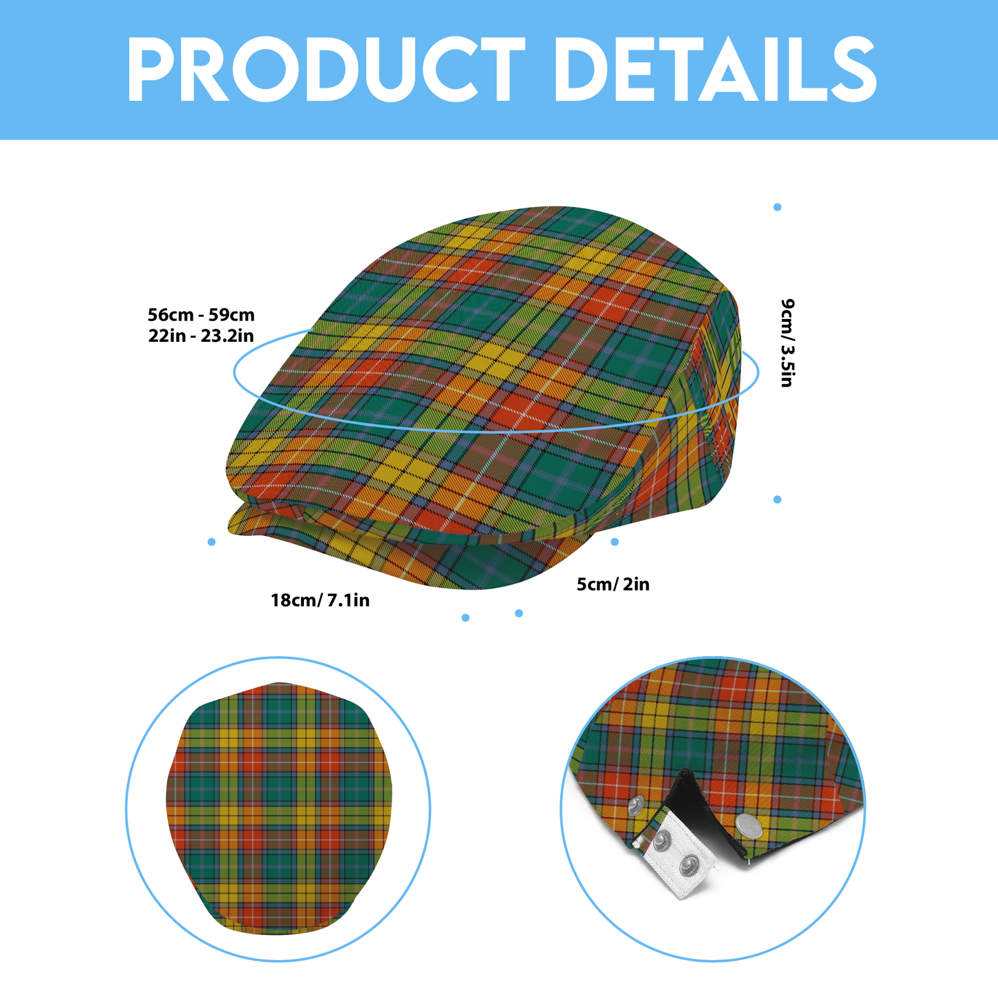 Clan Buchanan Ancient Tartan Flat Cap