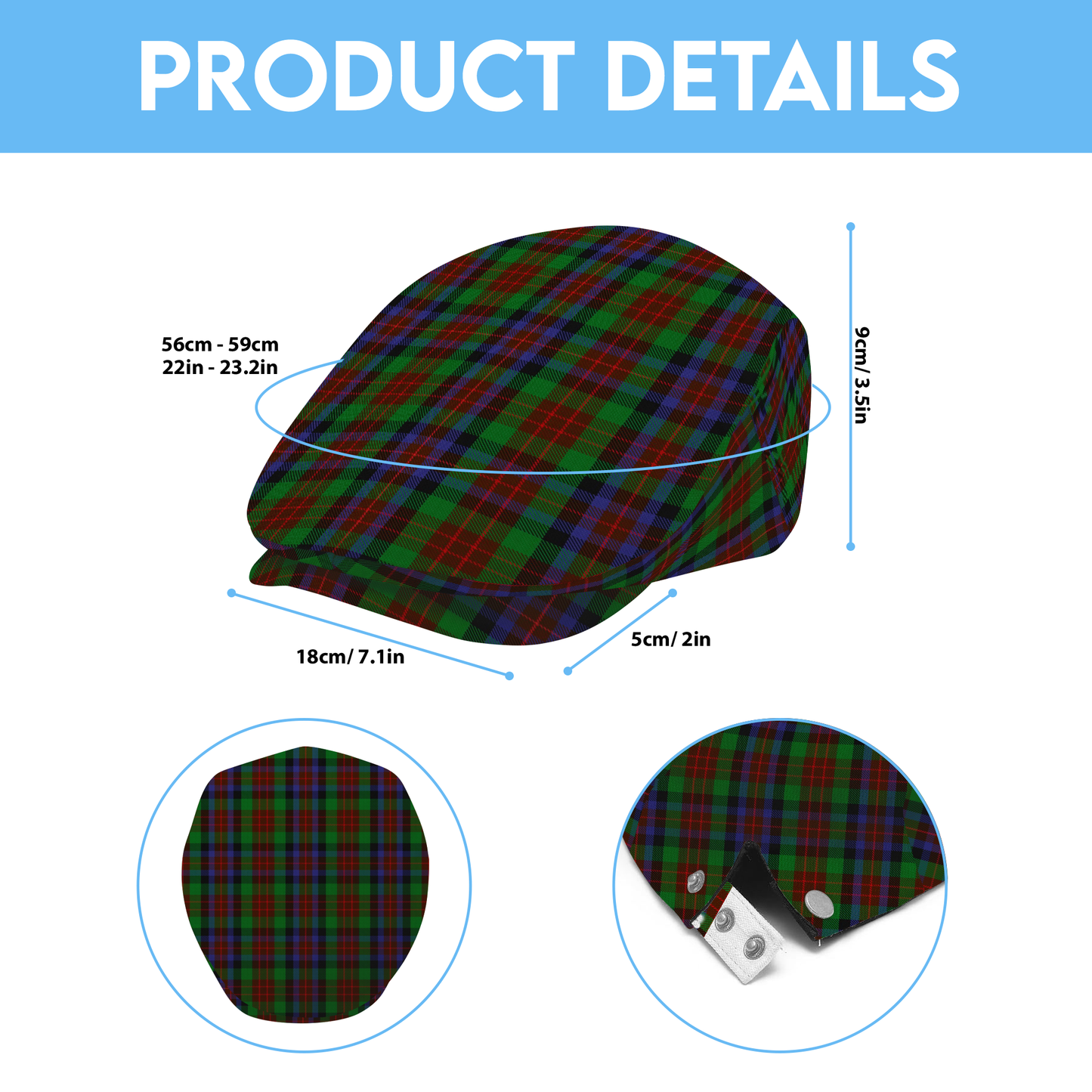 Clan MacDuff Hunting Tartan Flat Cap
