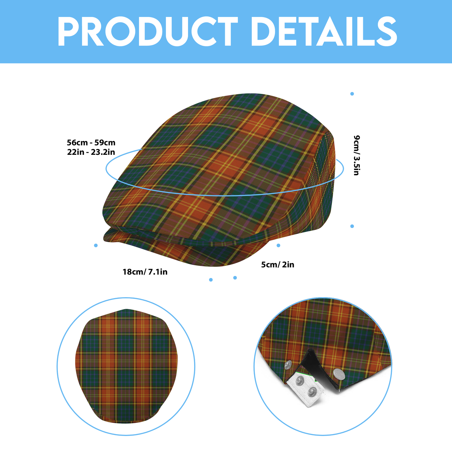 County Roscommon Tartan Flat Cap