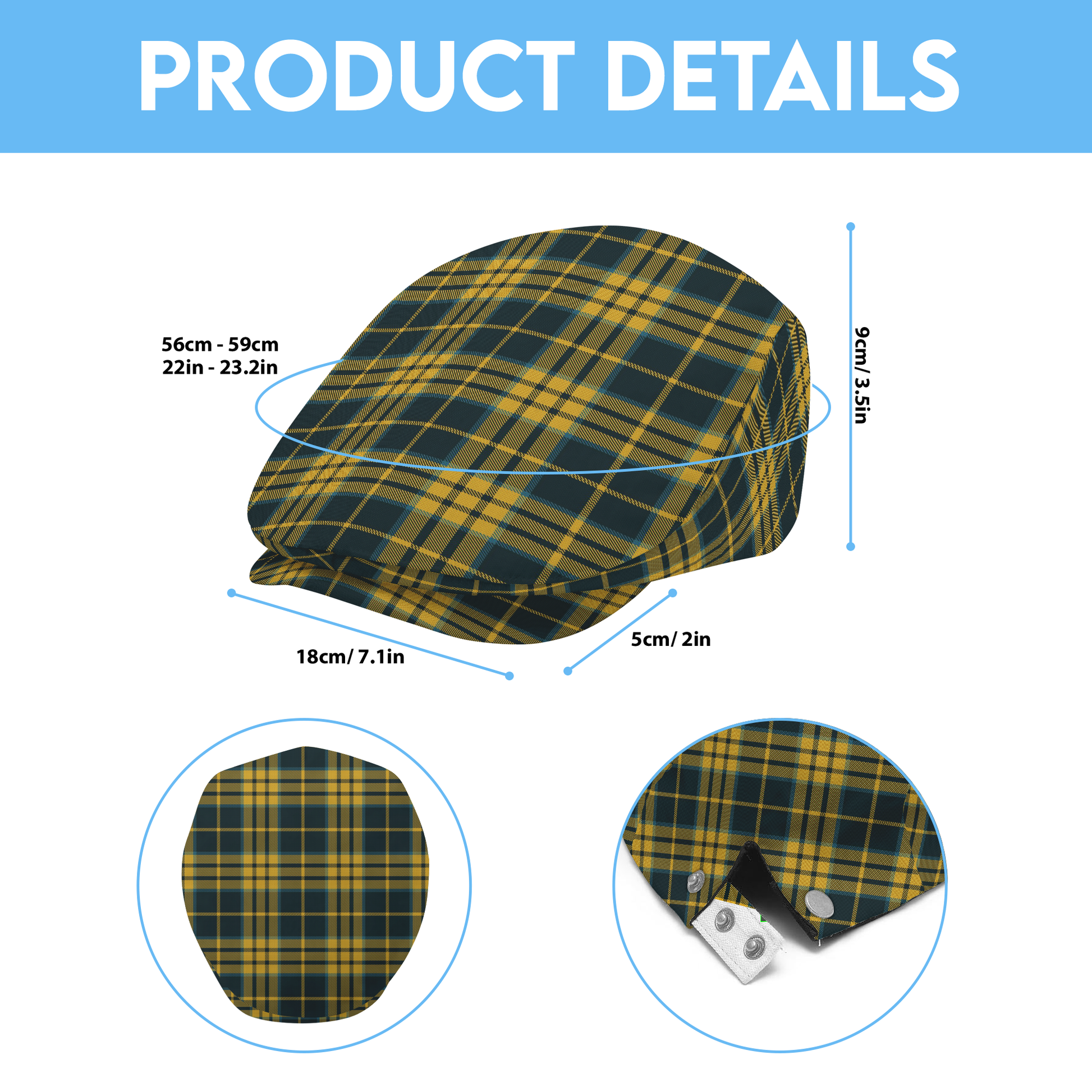 North Dakota Tartan Flat Cap