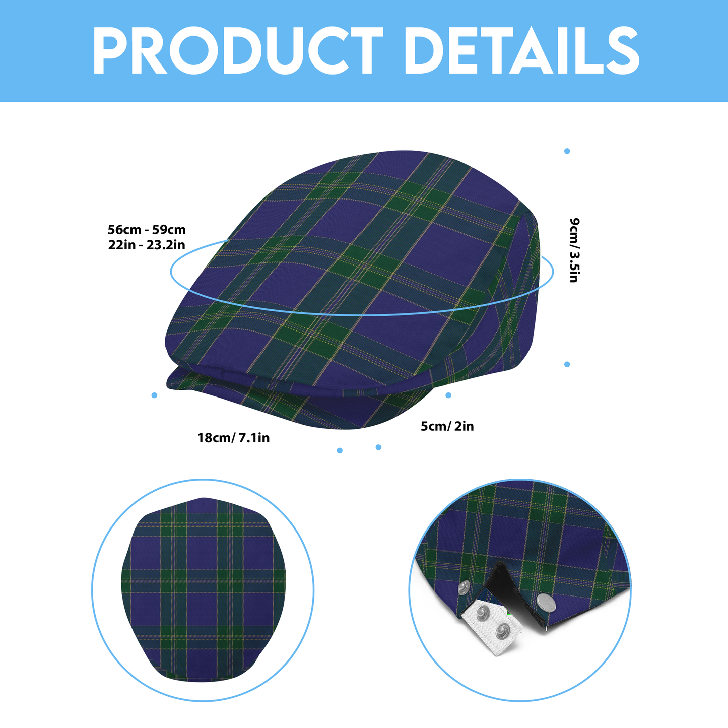 Lewis of Wales Tartan Flat Cap