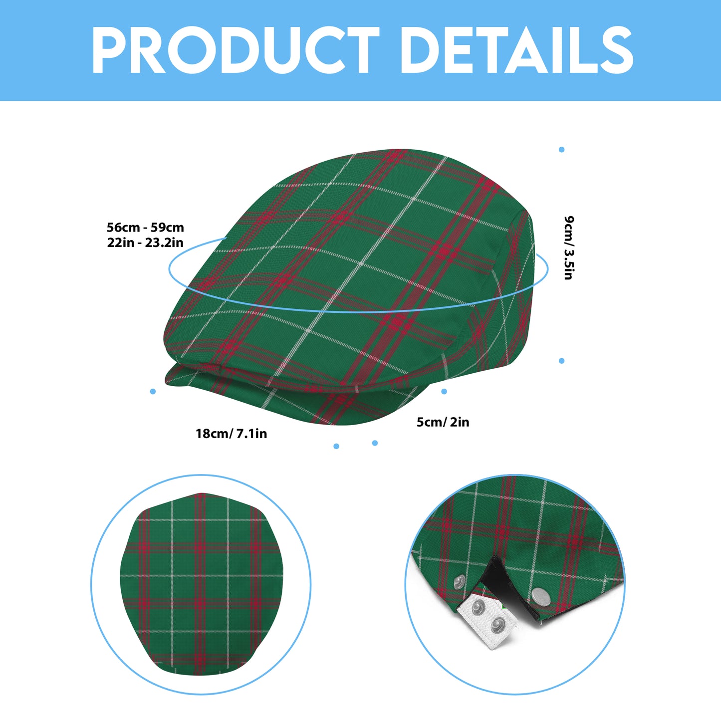 Welsh National Tartan Flat Cap