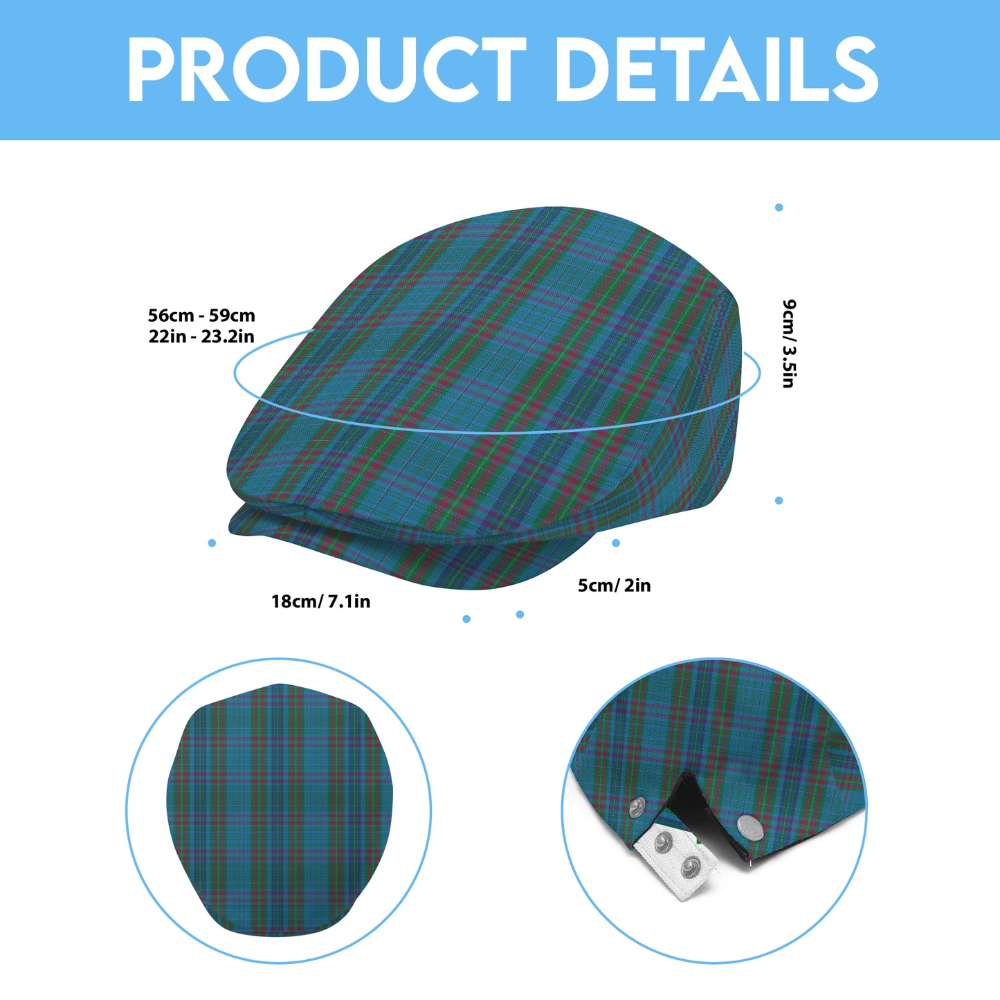 Watkins of Wales Tartan Flat Cap