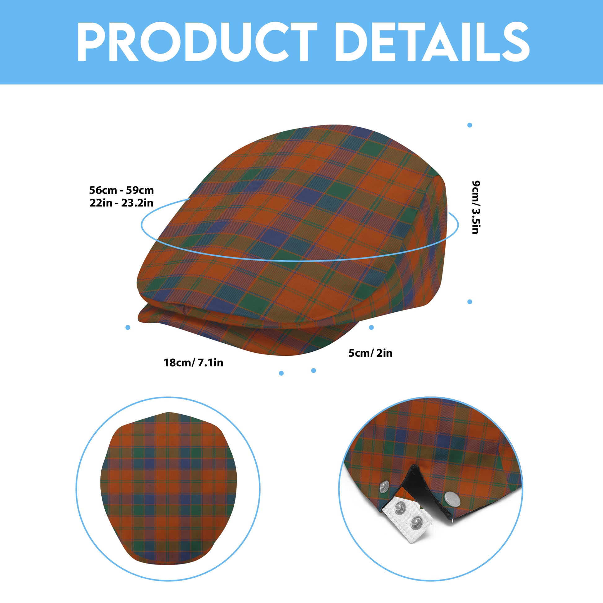 Clan Donnachaidh Ancient Tartan Flat Cap