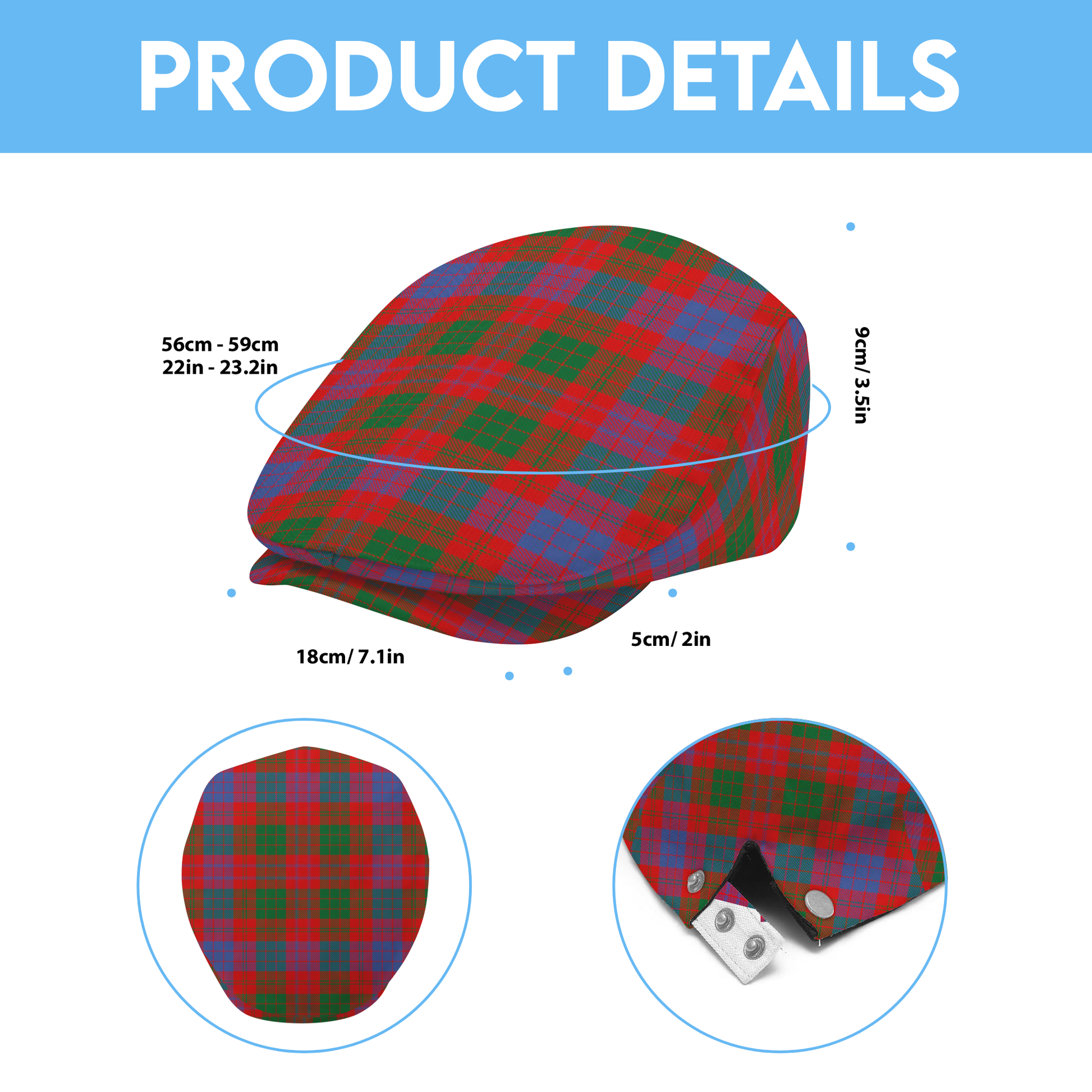 Clan Ross Tartan Flat Cap