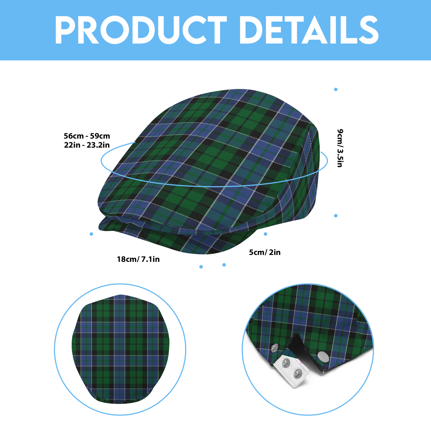 Clan Graham of Montrose Tartan Flat Cap