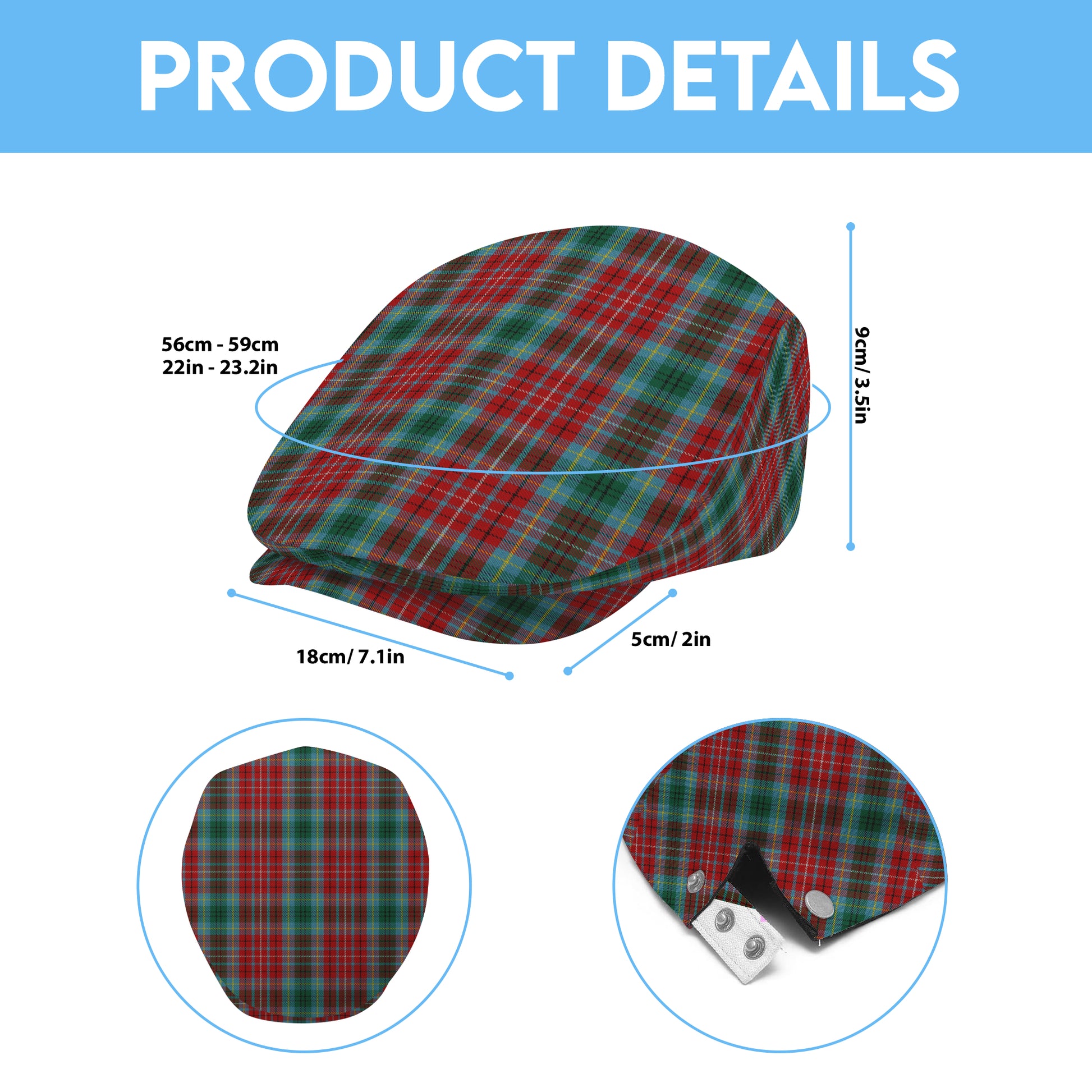 Canada - British Columbia Tartan Flat Cap