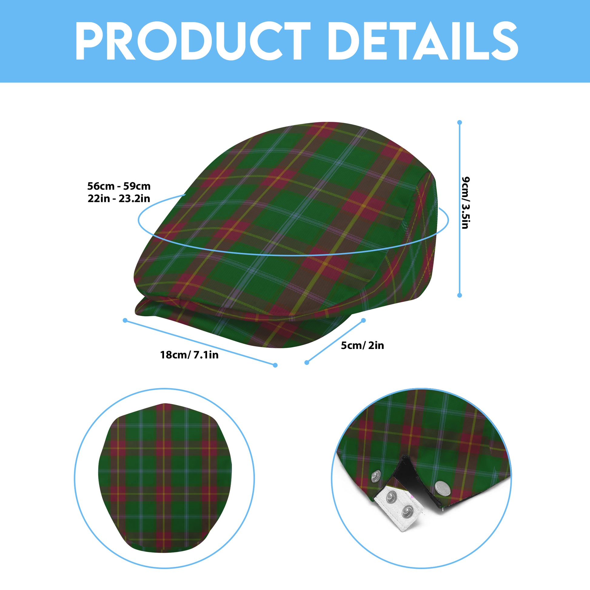 Canada - Manitoba Tartan Flat Cap