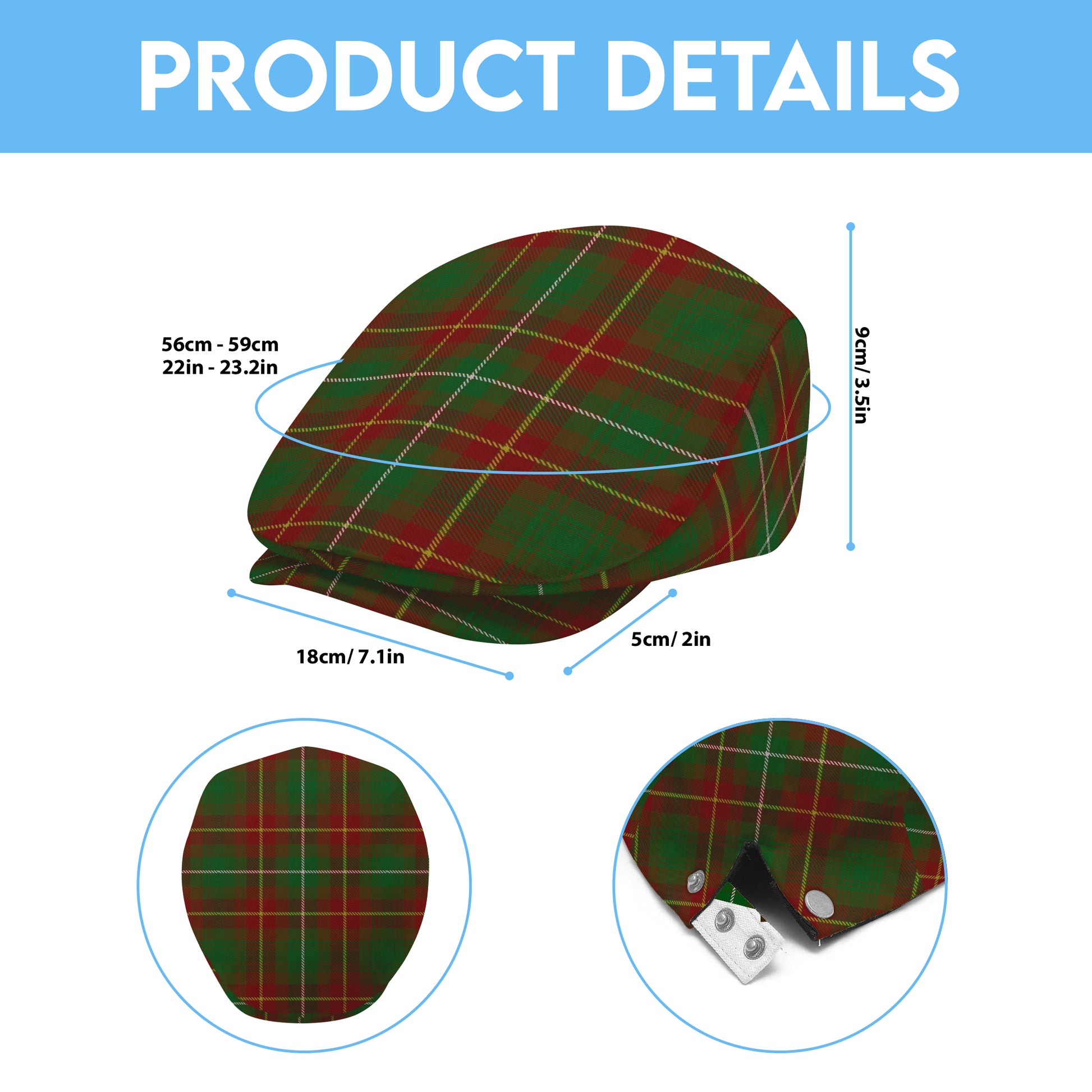 Canada - Prince Edward Island Tartan Flat Cap