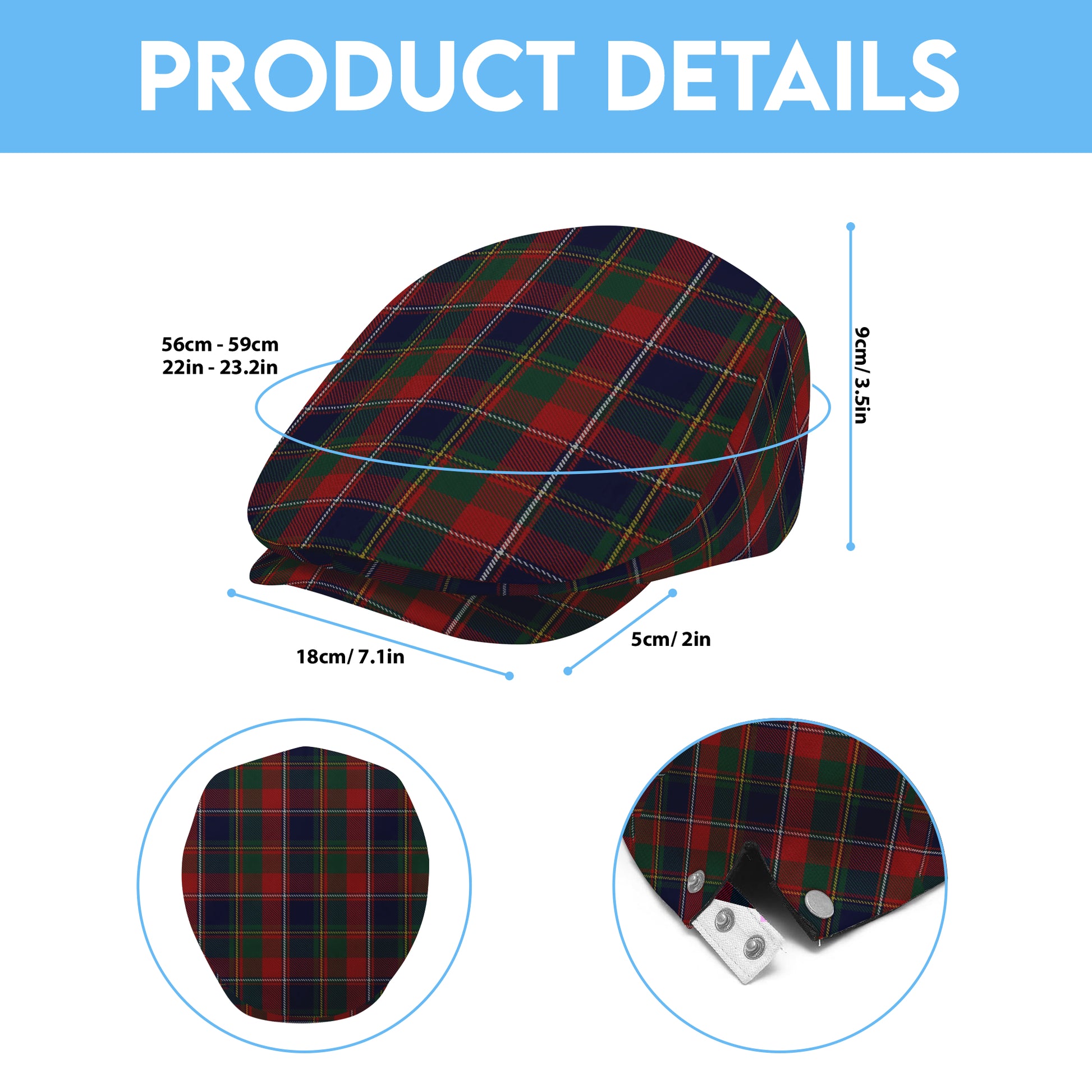 Canada - Quebec Tartan Flat Cap