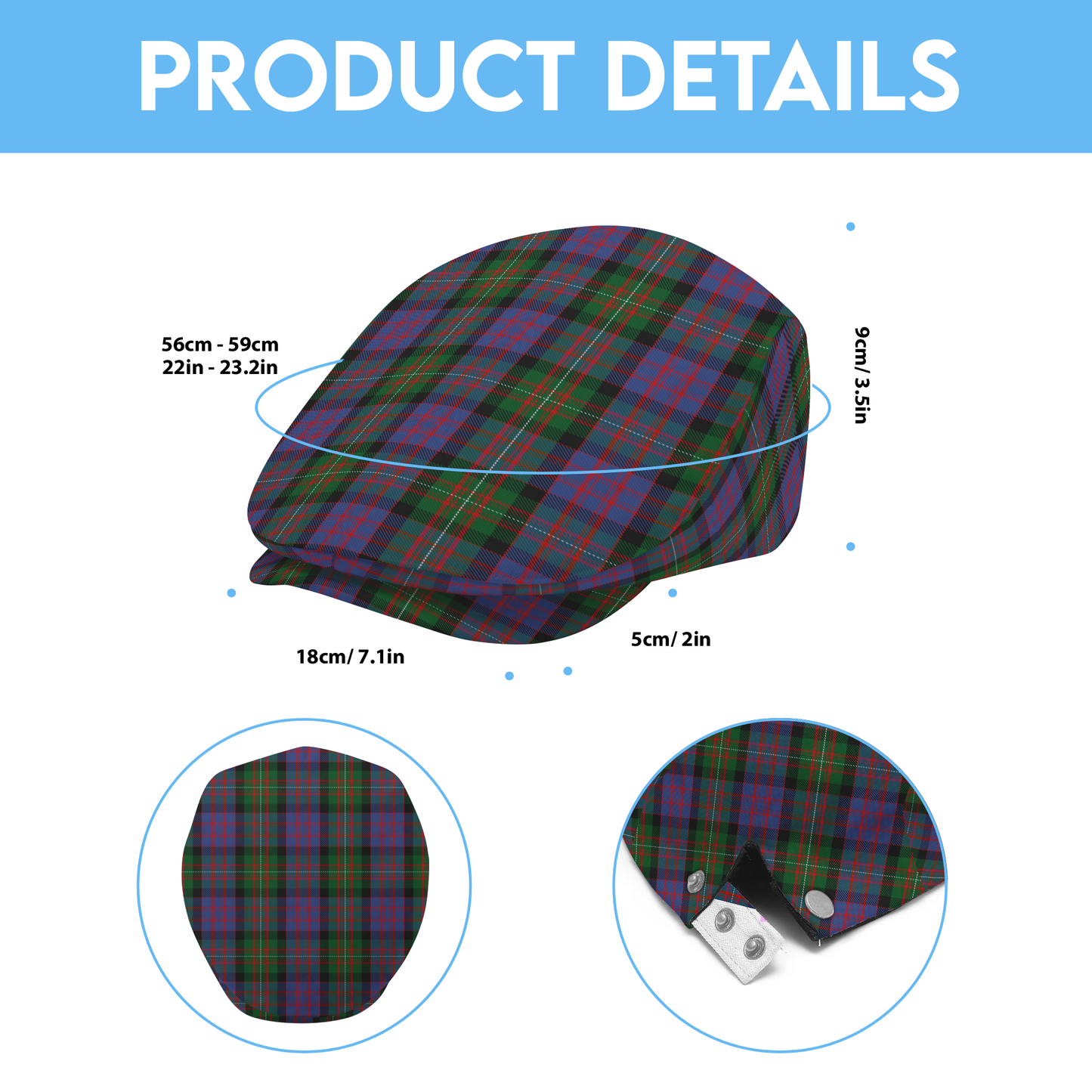 Clan MacDonnell of Glengarry Tartan Flat Cap