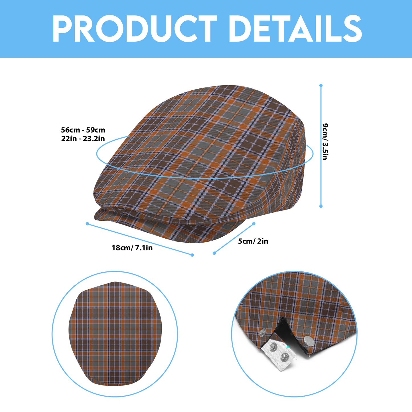 Irish County Leitrim Tartan Flat Cap