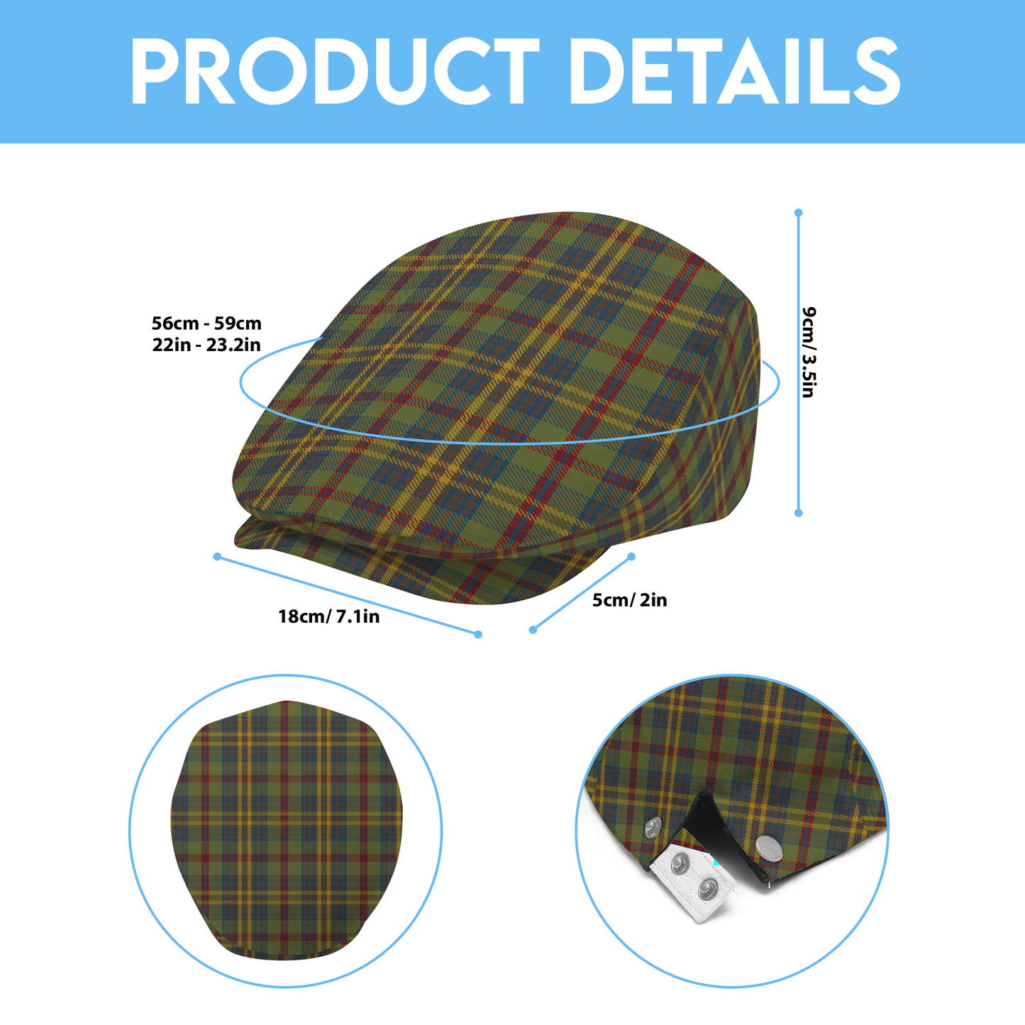 Irish County Limerick Tartan Flat Cap