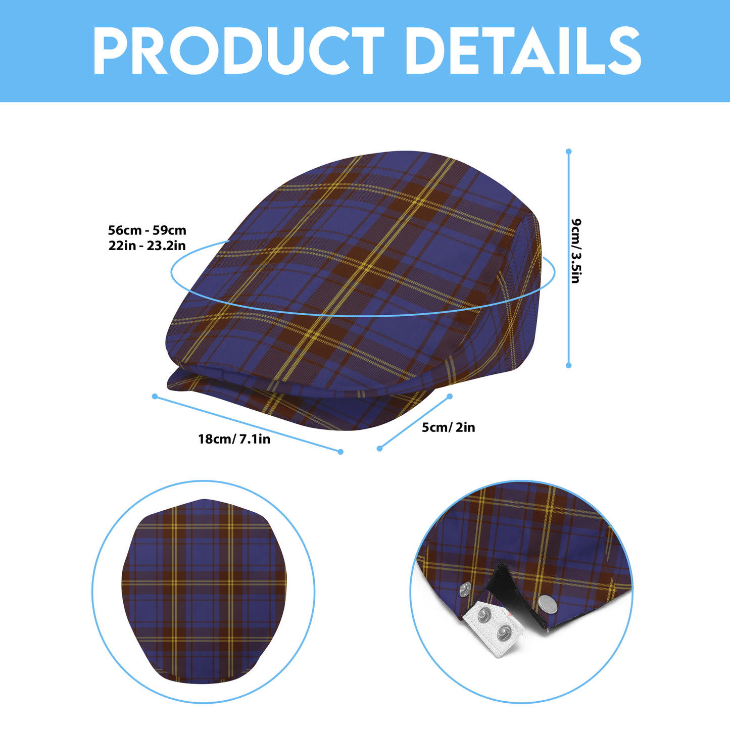 Irish County Sligo Tartan Flat Cap
