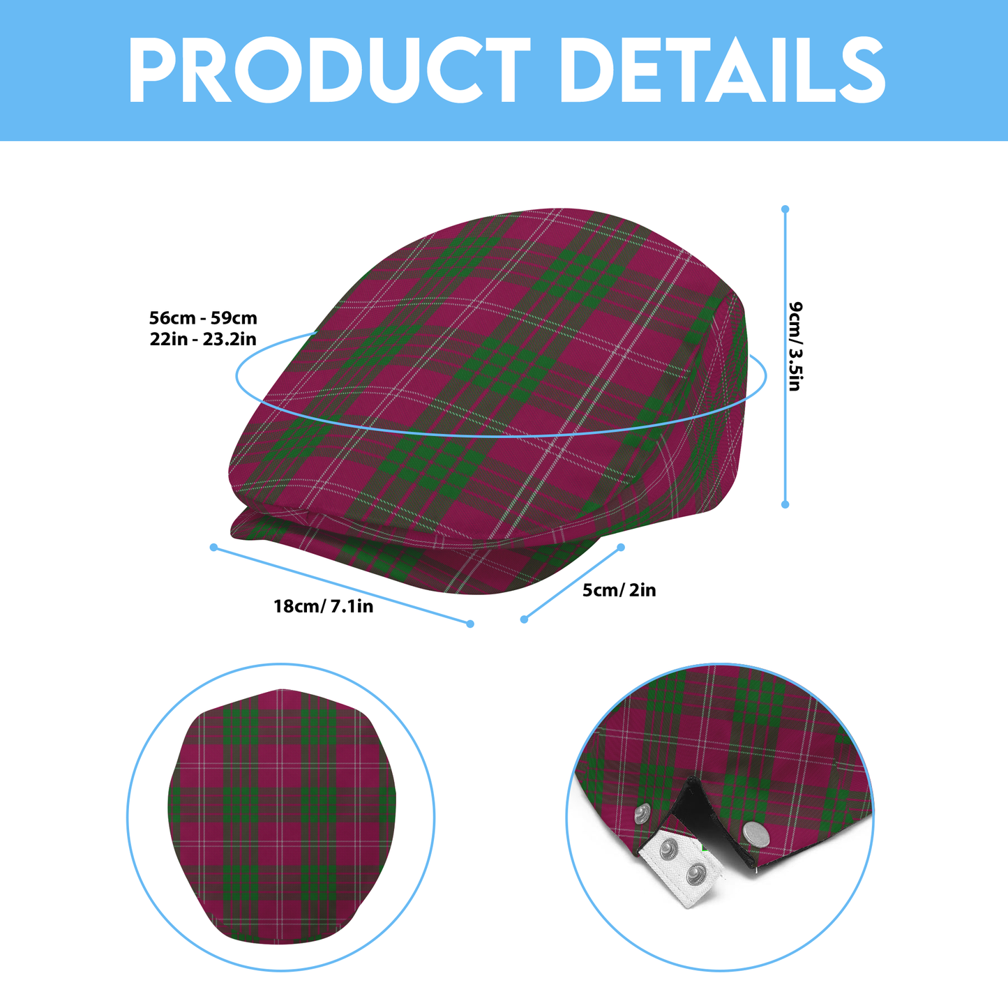 Clan Crawford Tartan Flat Cap