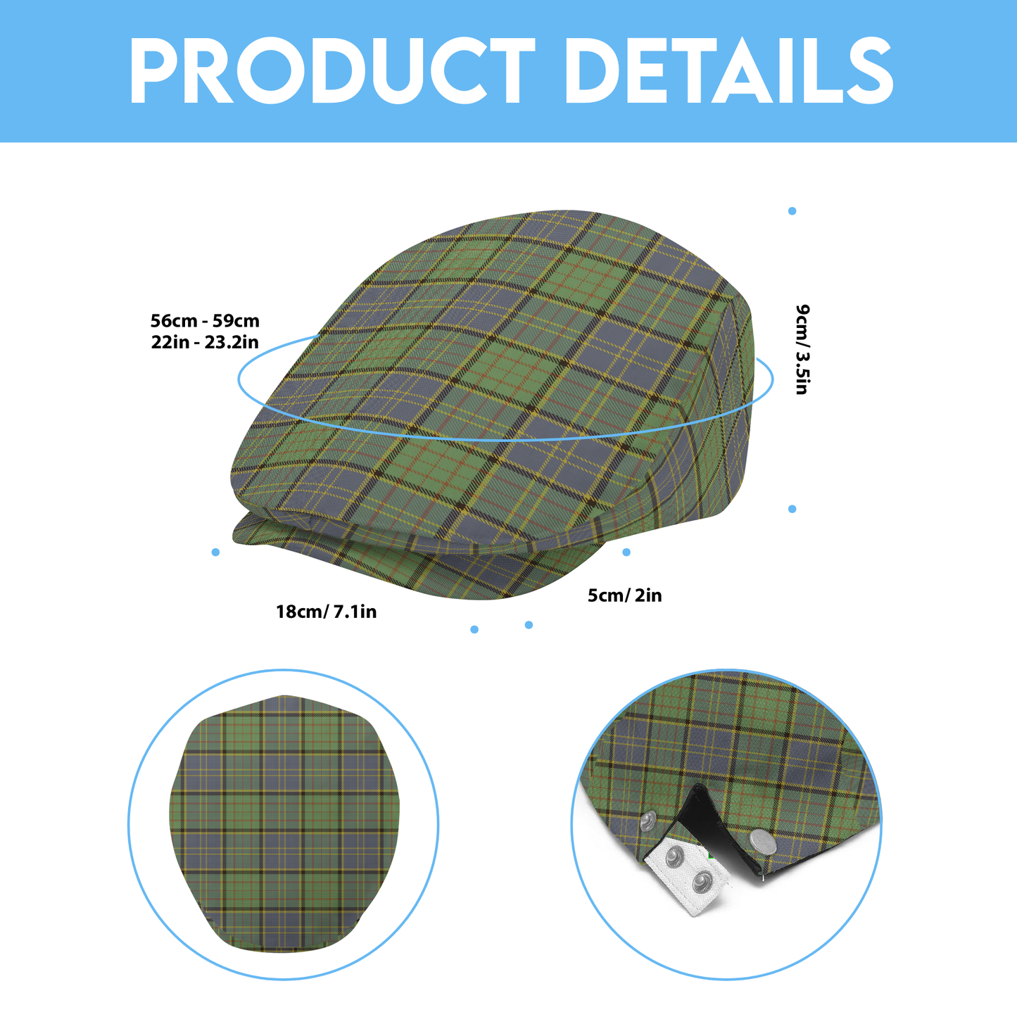 Clan MacMillan Hunting Ancient (Roy) Tartan Flat Cap