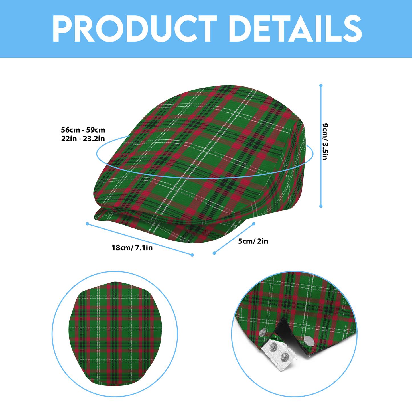 US State - Arkansas Tartan Flat Cap