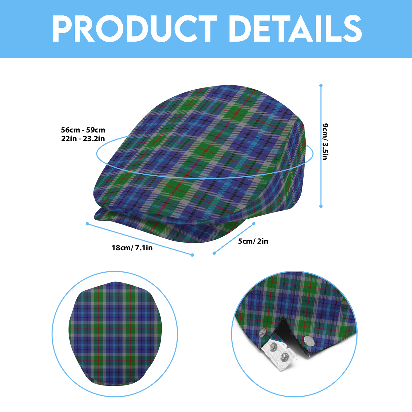 US State - New York Tartan Flat Cap