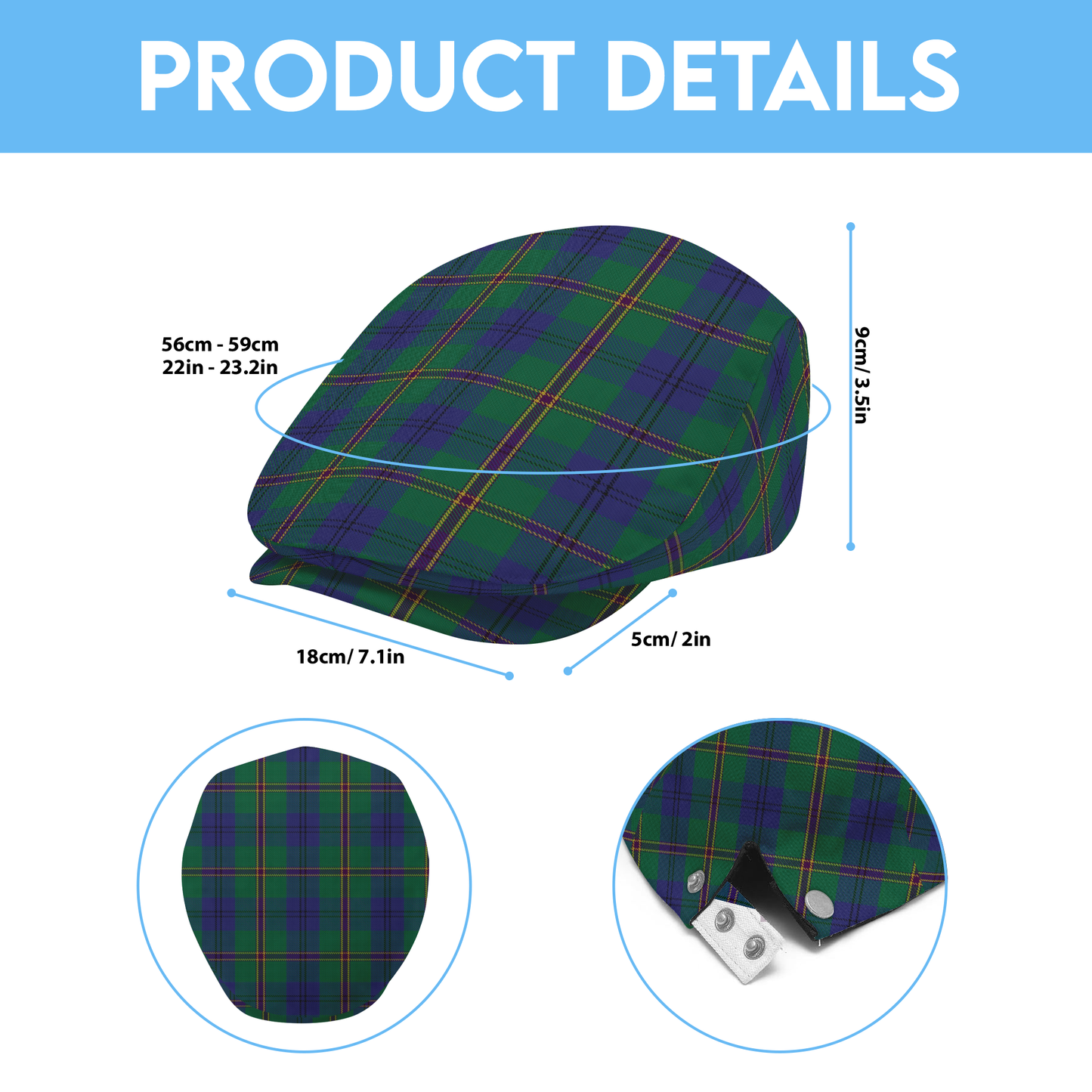 Clan Lowry Tartan Flat Cap