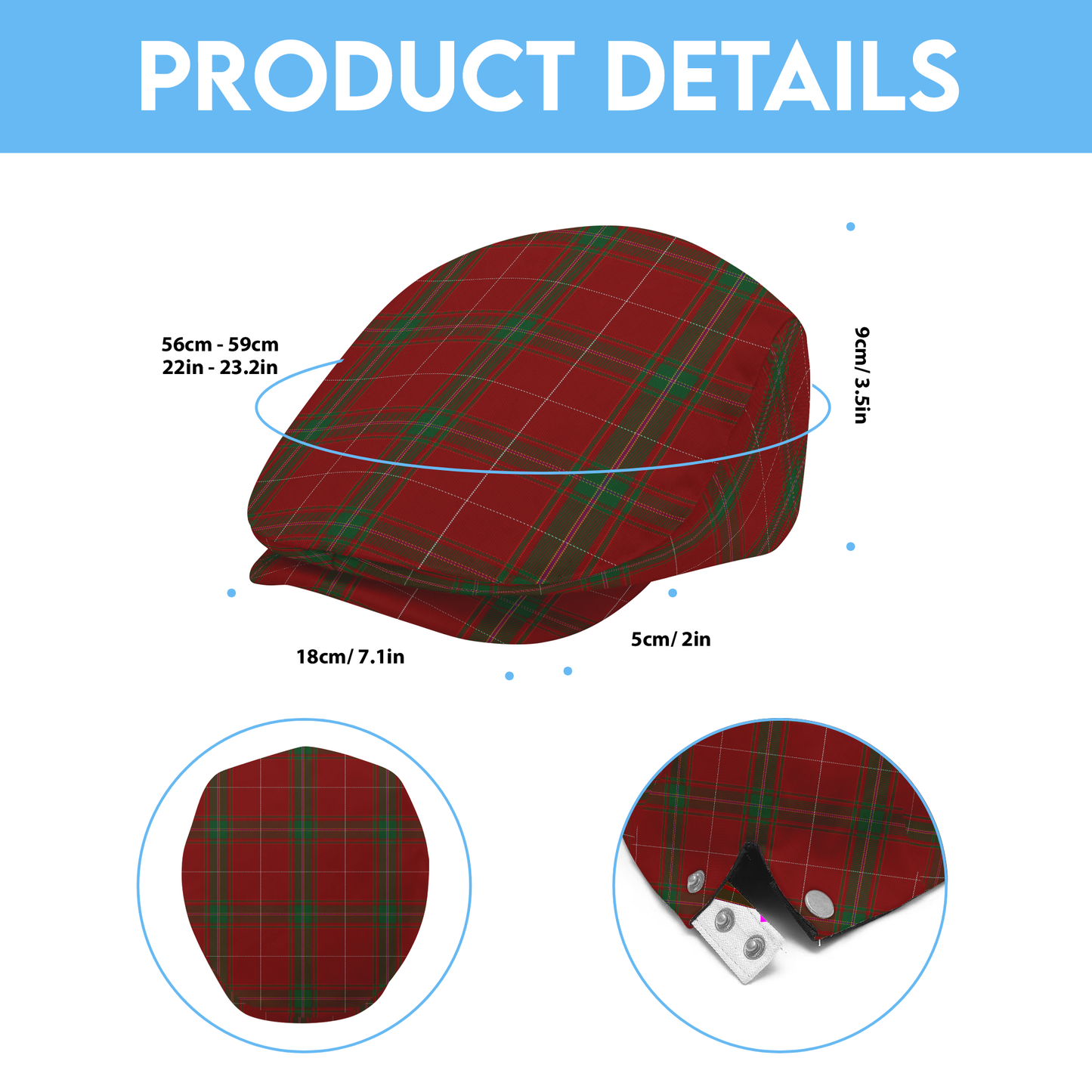 Clan Carruthers Tartan Flat Cap