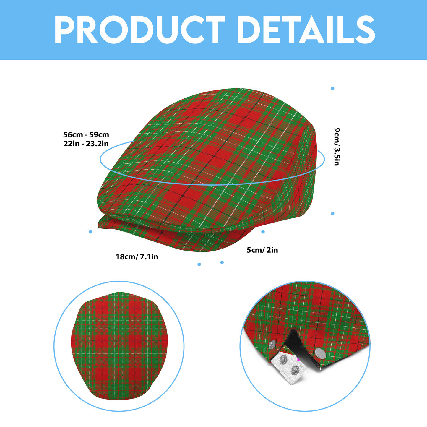 Clan Cumming Tartan Flat Cap