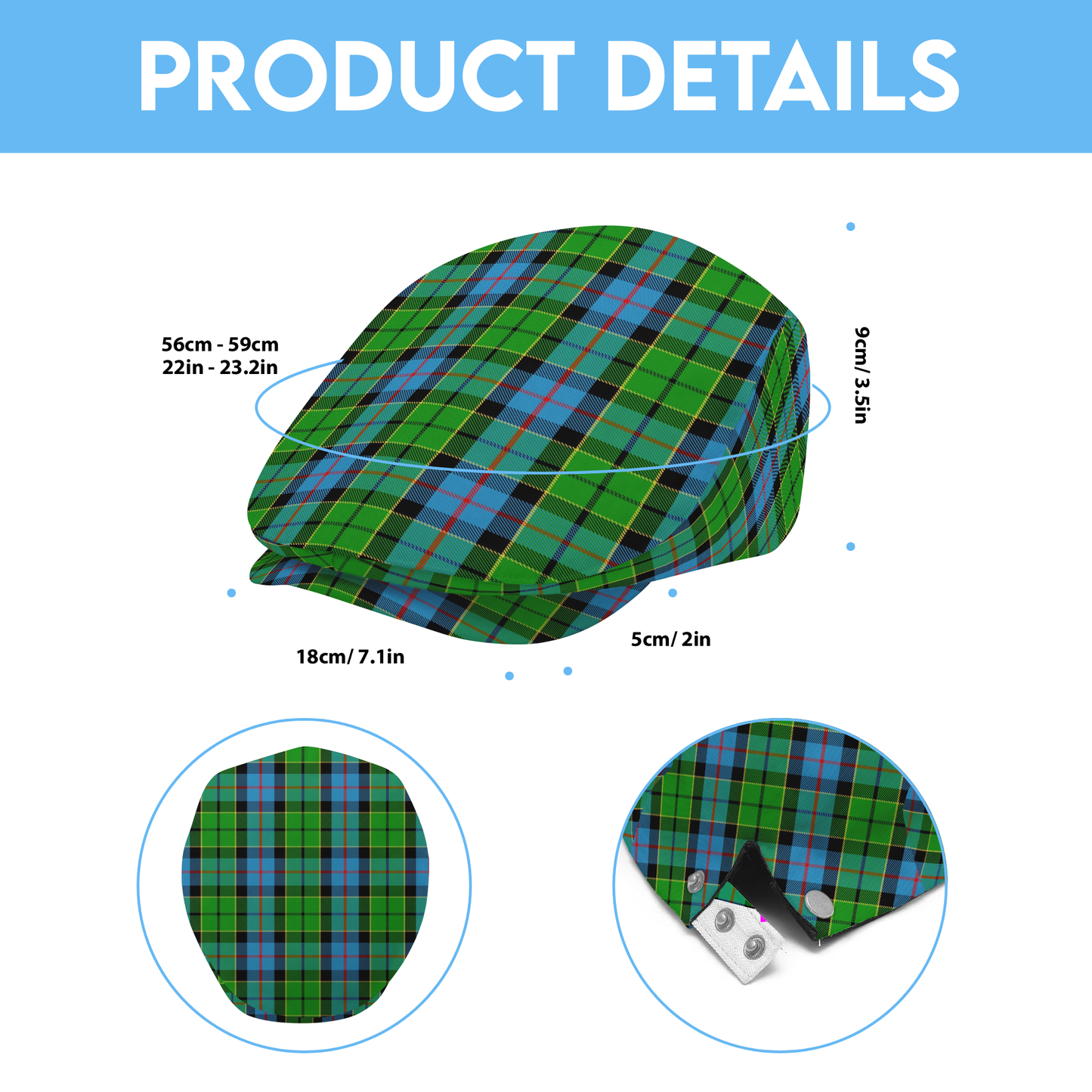 Clan Forsyth Tartan Flat Cap