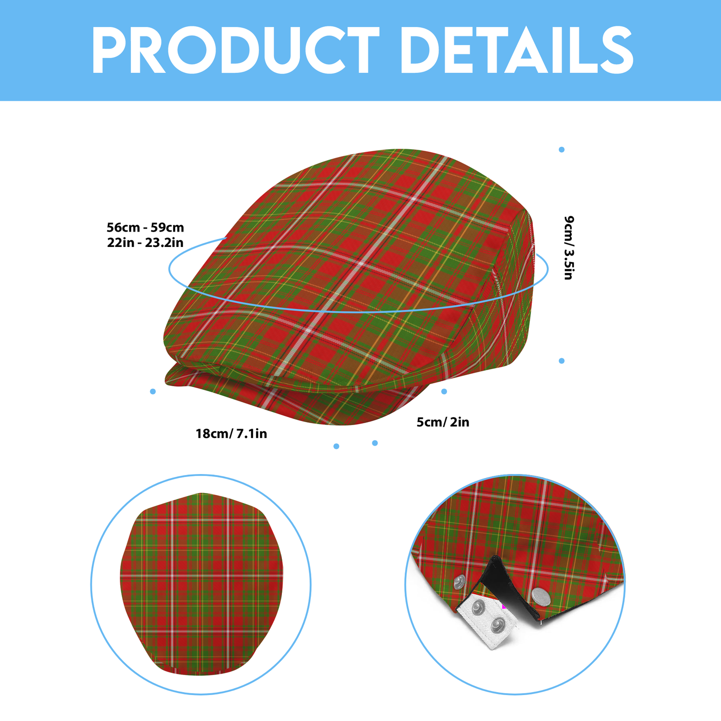 Clan Hay Tartan Flat Cap