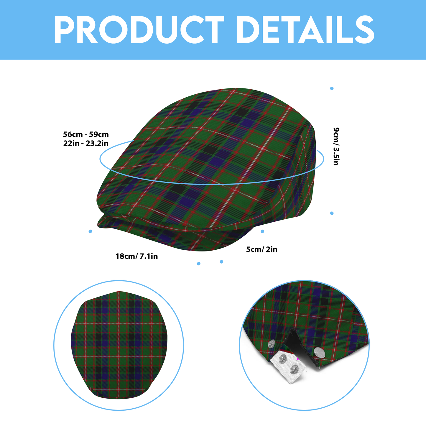 Clan Reid Tartan Flat Cap