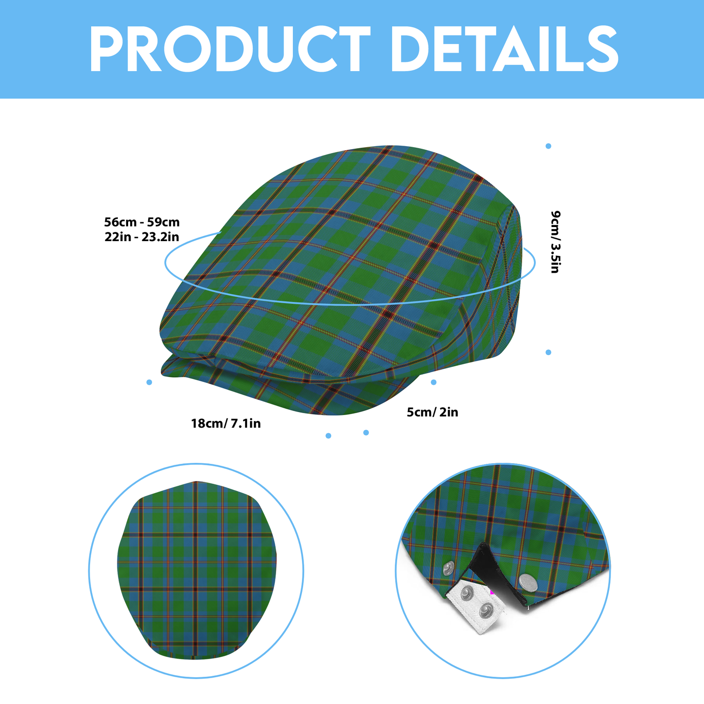 Clan Snodgrass Tartan Flat Cap
