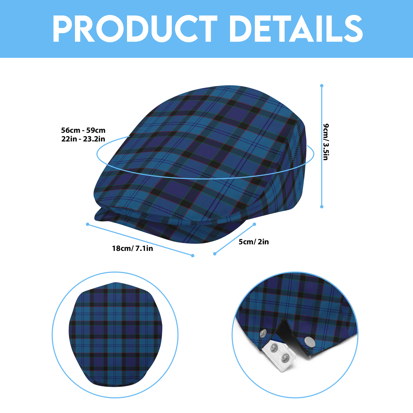 US Air Force Tartan Flat Cap