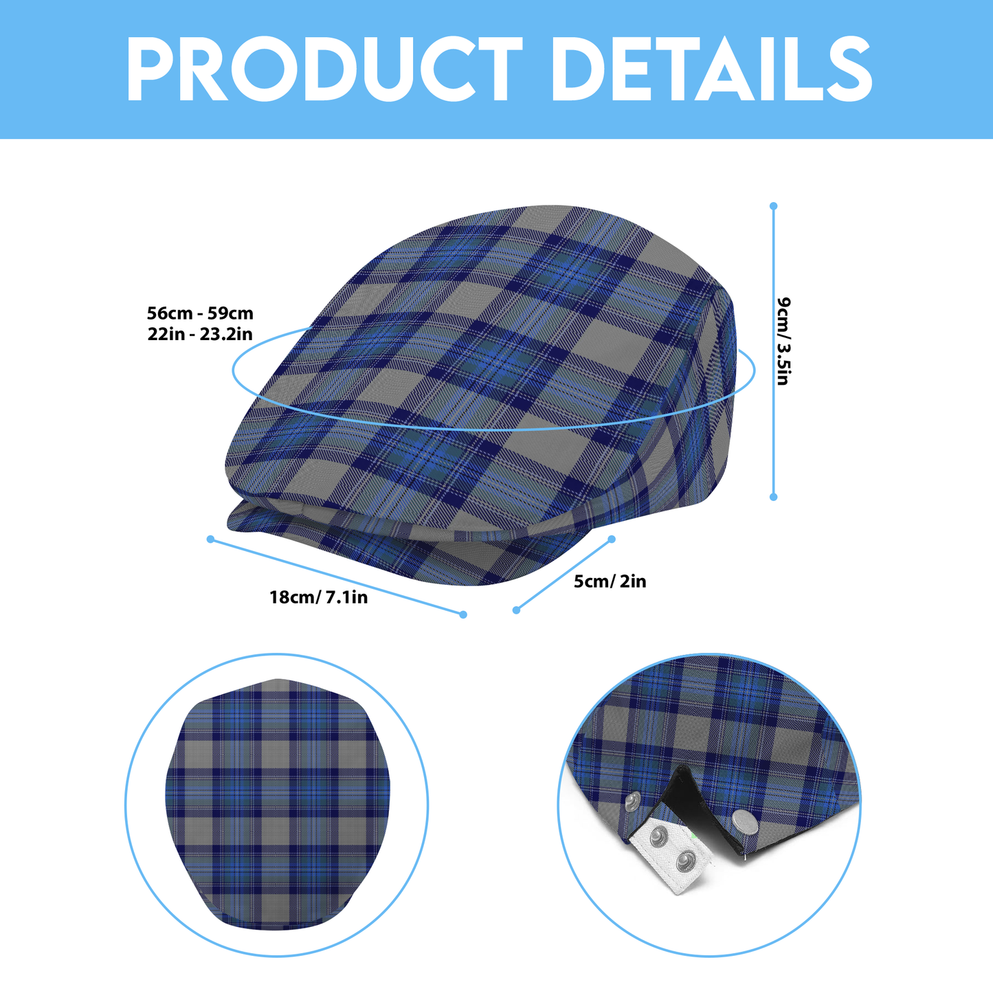 Clan Bennet Dress Tartan Flat Cap