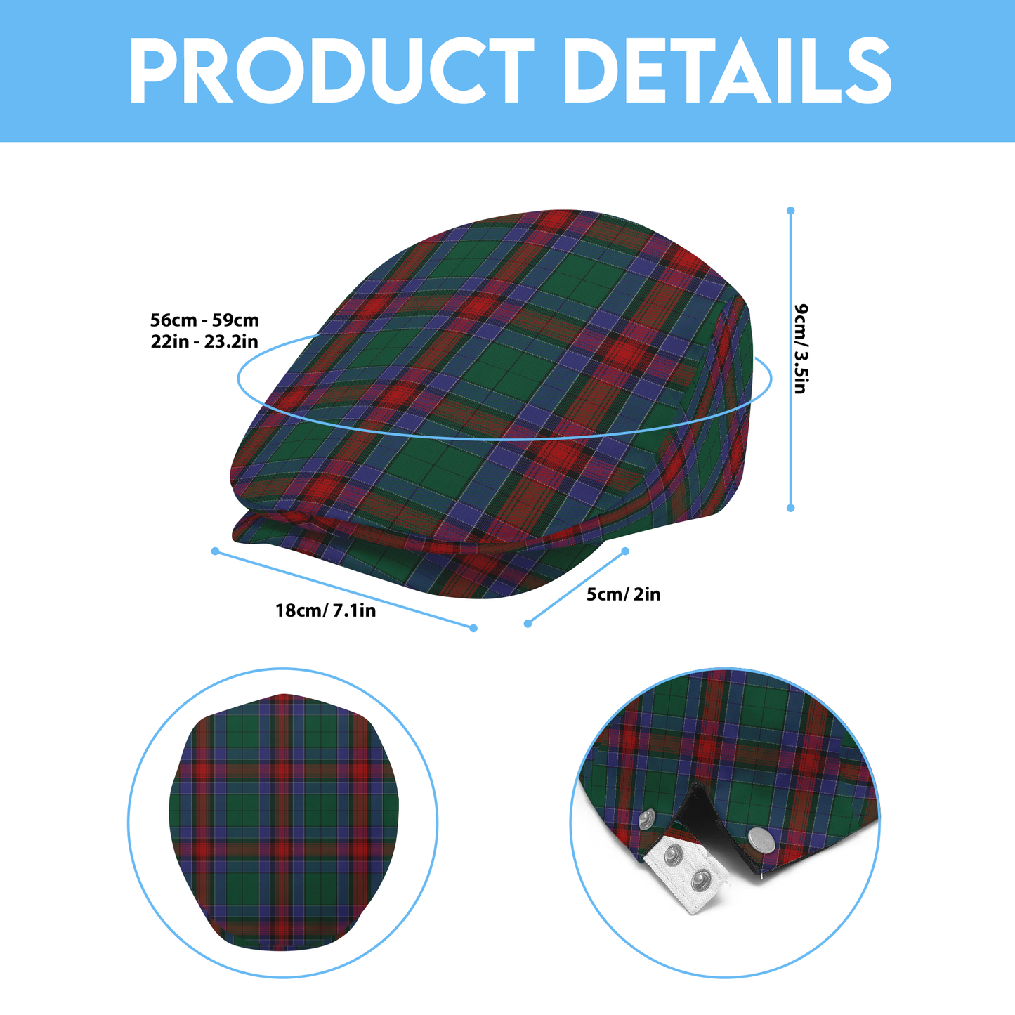 Clan Jardine Dress Tartan Flat Cap