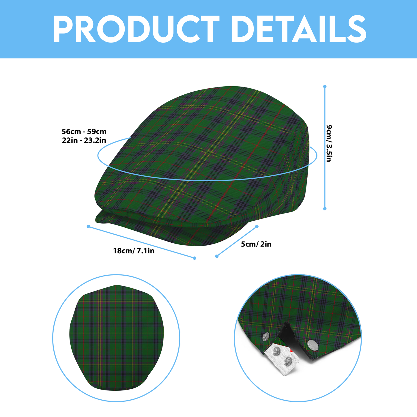 Clan Kennedy Tartan Flat Cap