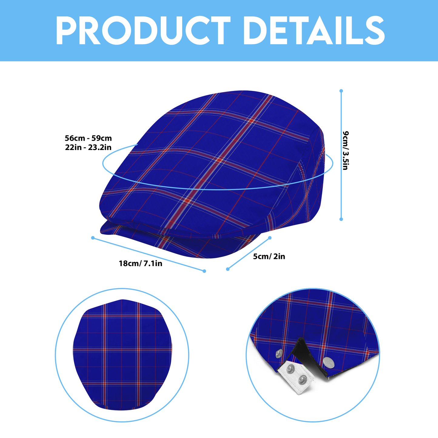 Rangers Tartan Flat Cap