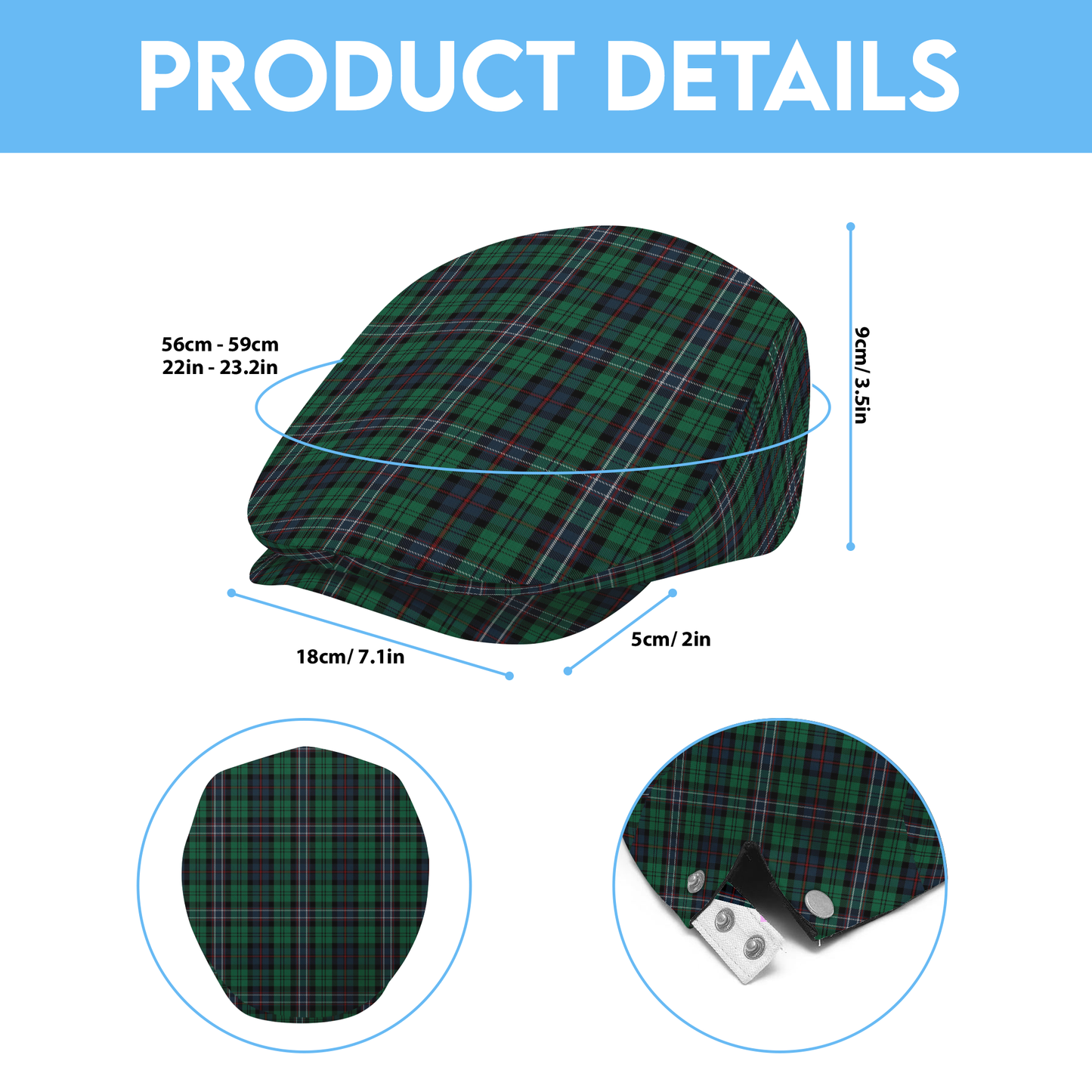 Scottish National Tartan Flat Cap