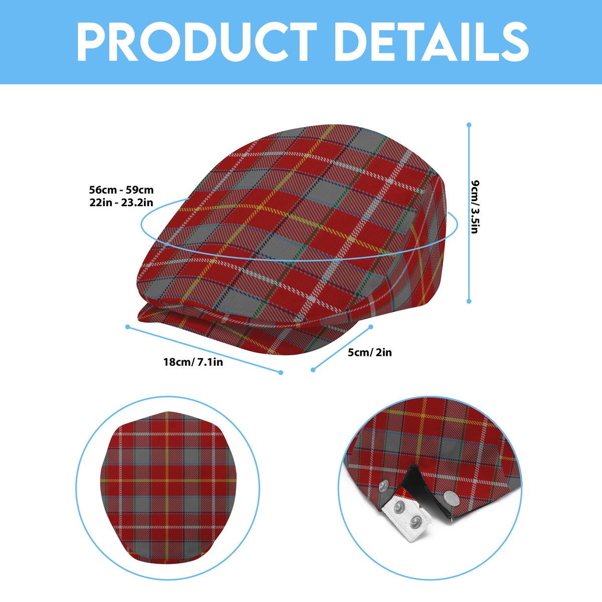 Virginia Military Institute Tartan Flat Cap