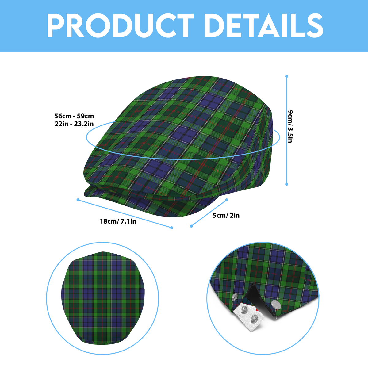 Clan Rutledge Tartan Flat Cap