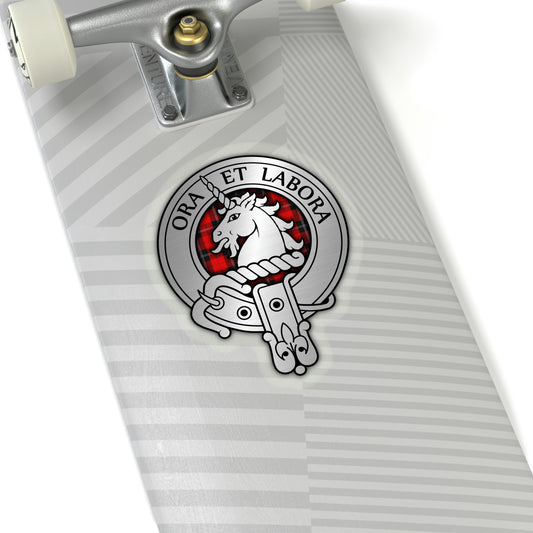 Clan Ramsay Crest & Tartan Kiss-Cut Stickers