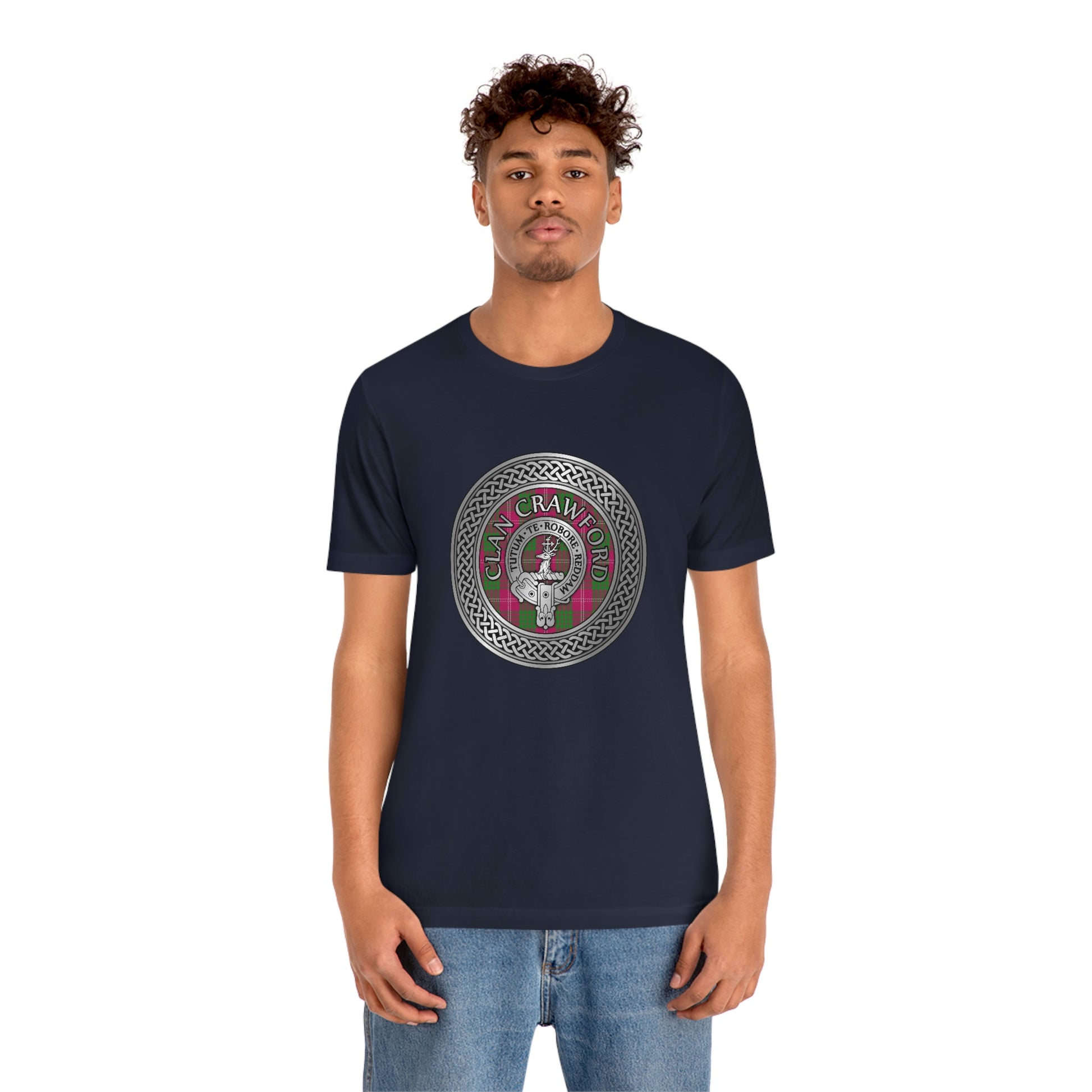 Clan Crawford Crest & Tartan Knot T-Shirt