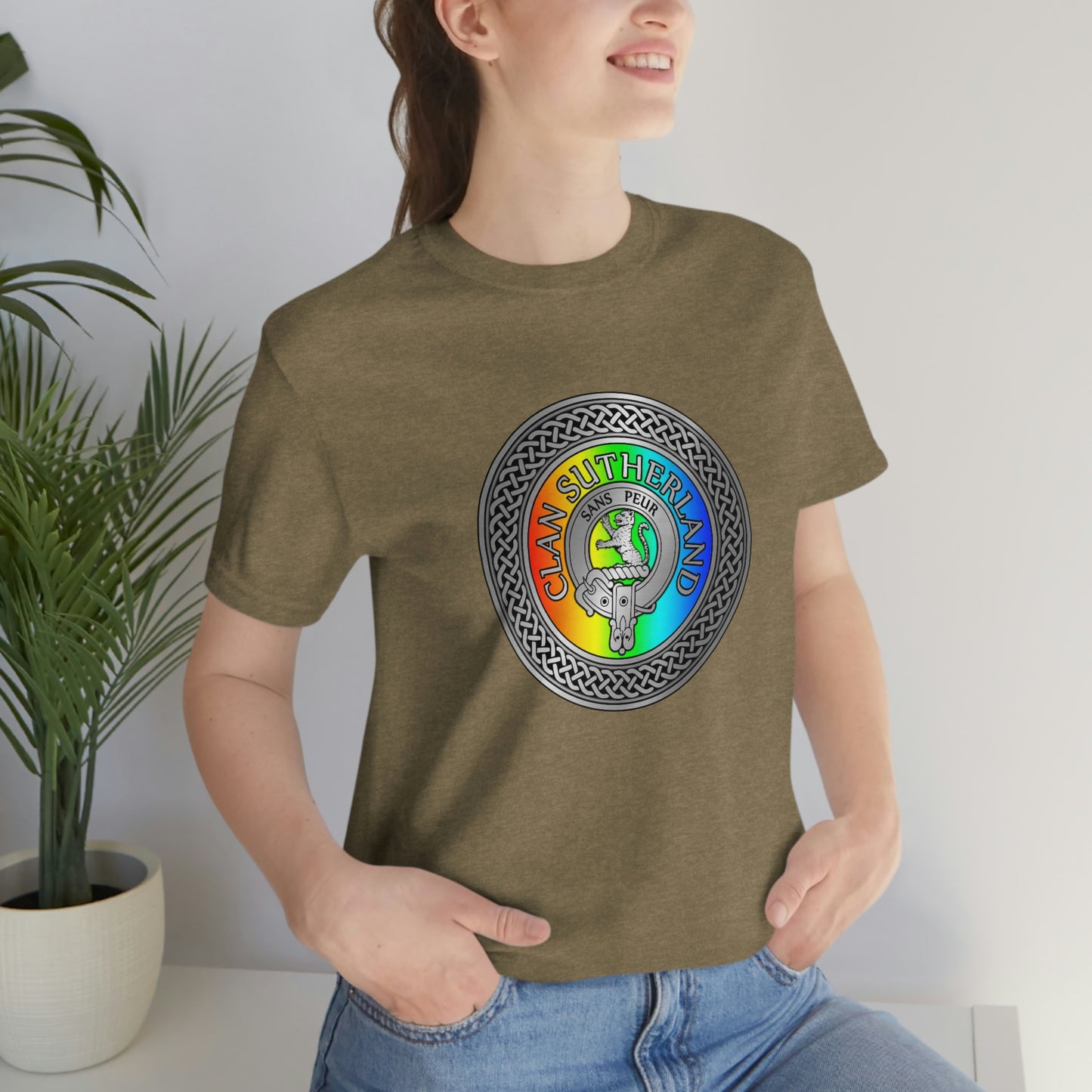 Clan Sutherland Crest & Rainbow Knot T-Shirt